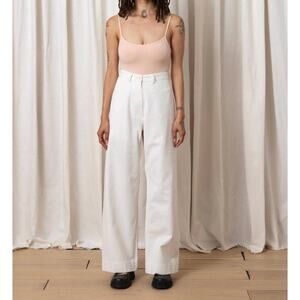 Ali Golden Sailor Pants Wide Leg White Baggy High Waisted Medium